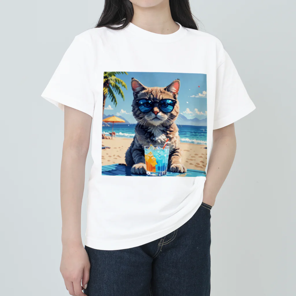 メロンパン猫のイケ猫と過ごす夏 Heavyweight T-Shirt