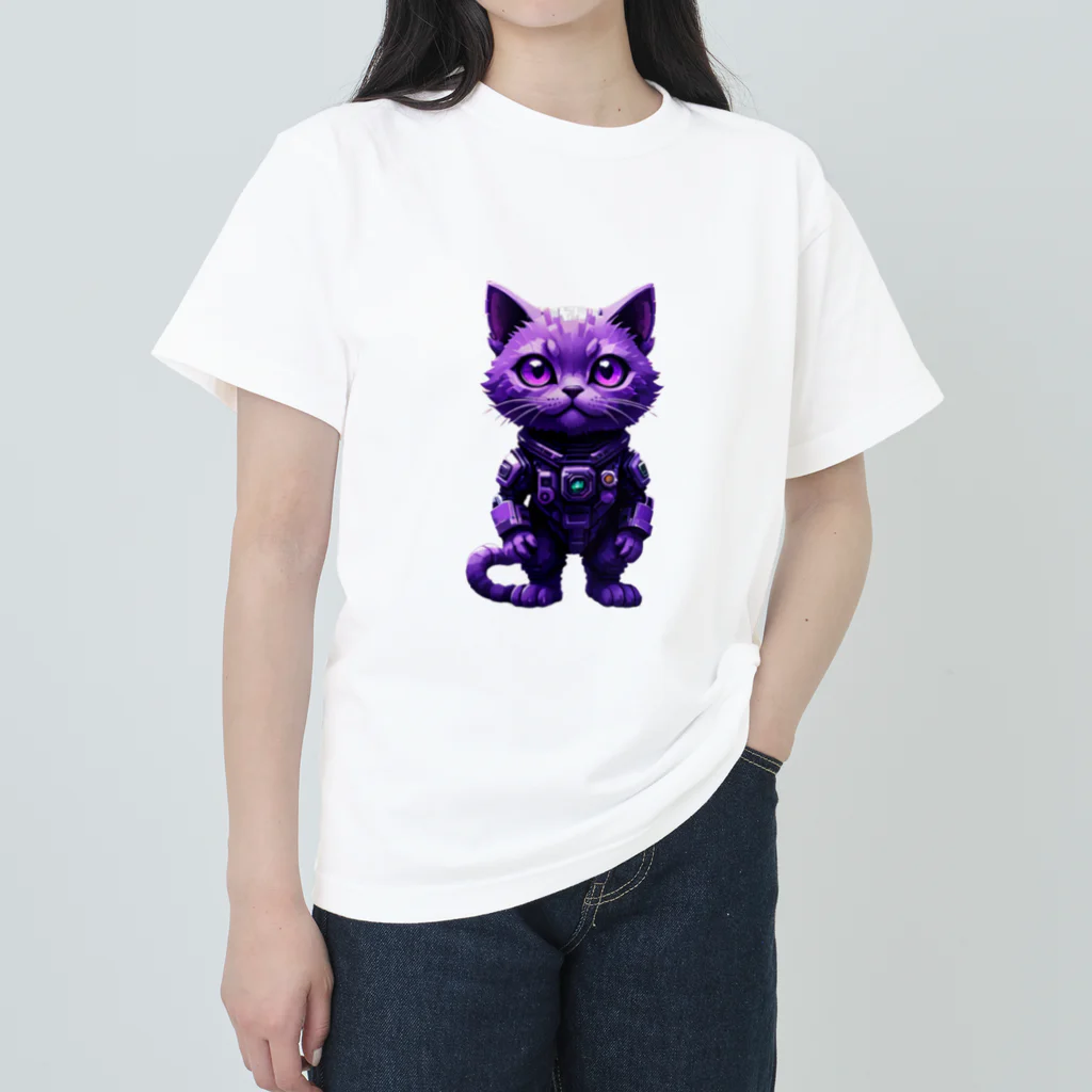 メロンパン猫の宇宙に連れてってくれる猫 ヘビーウェイトTシャツ