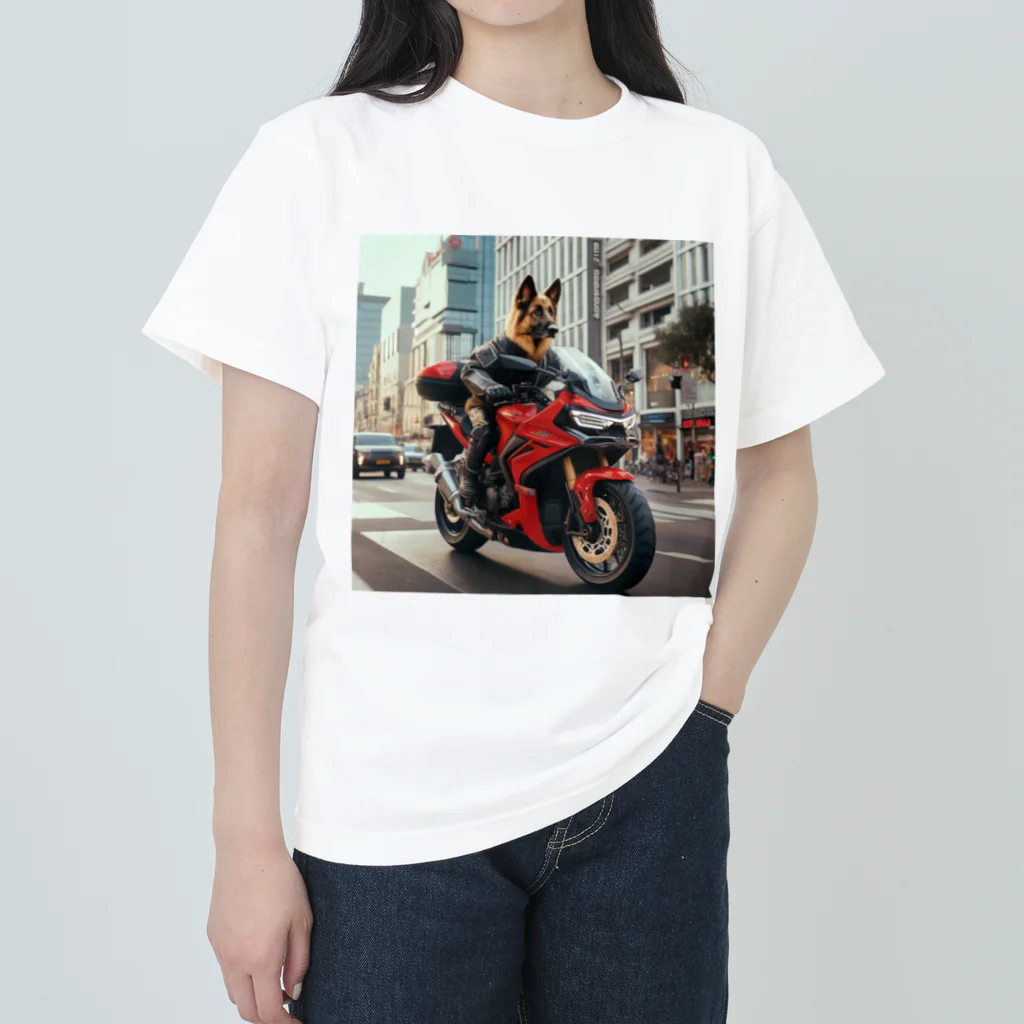 the blue seasonの街角の犬ライダー Heavyweight T-Shirt