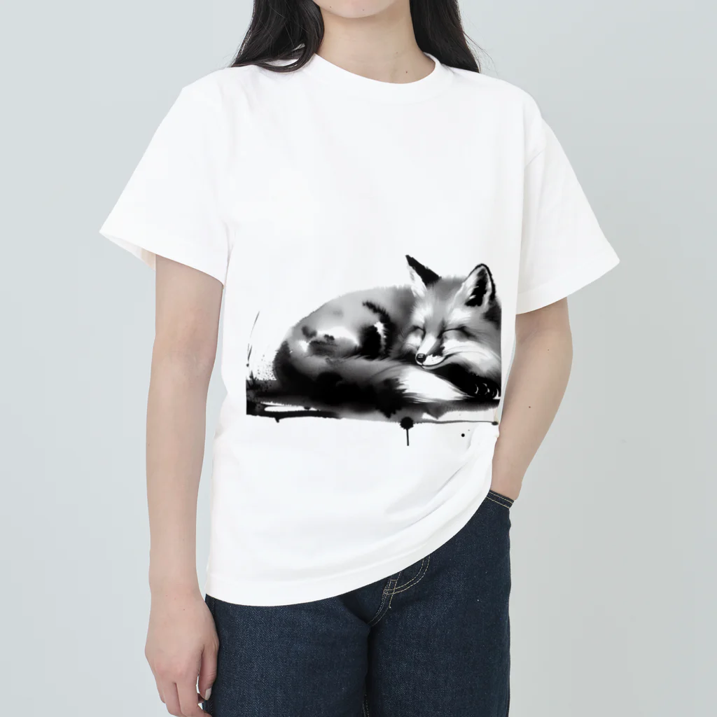 桃野天然水の眠る　狐 Heavyweight T-Shirt
