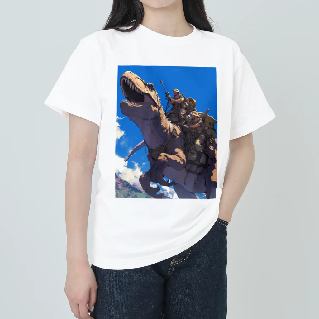 AQUAMETAVERSEの地球環境を守る恐竜と共に　なでしこ1478 ヘビーウェイトTシャツ