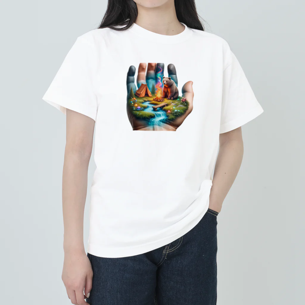 EseCAMPのキャンプ熊シリーズ Heavyweight T-Shirt