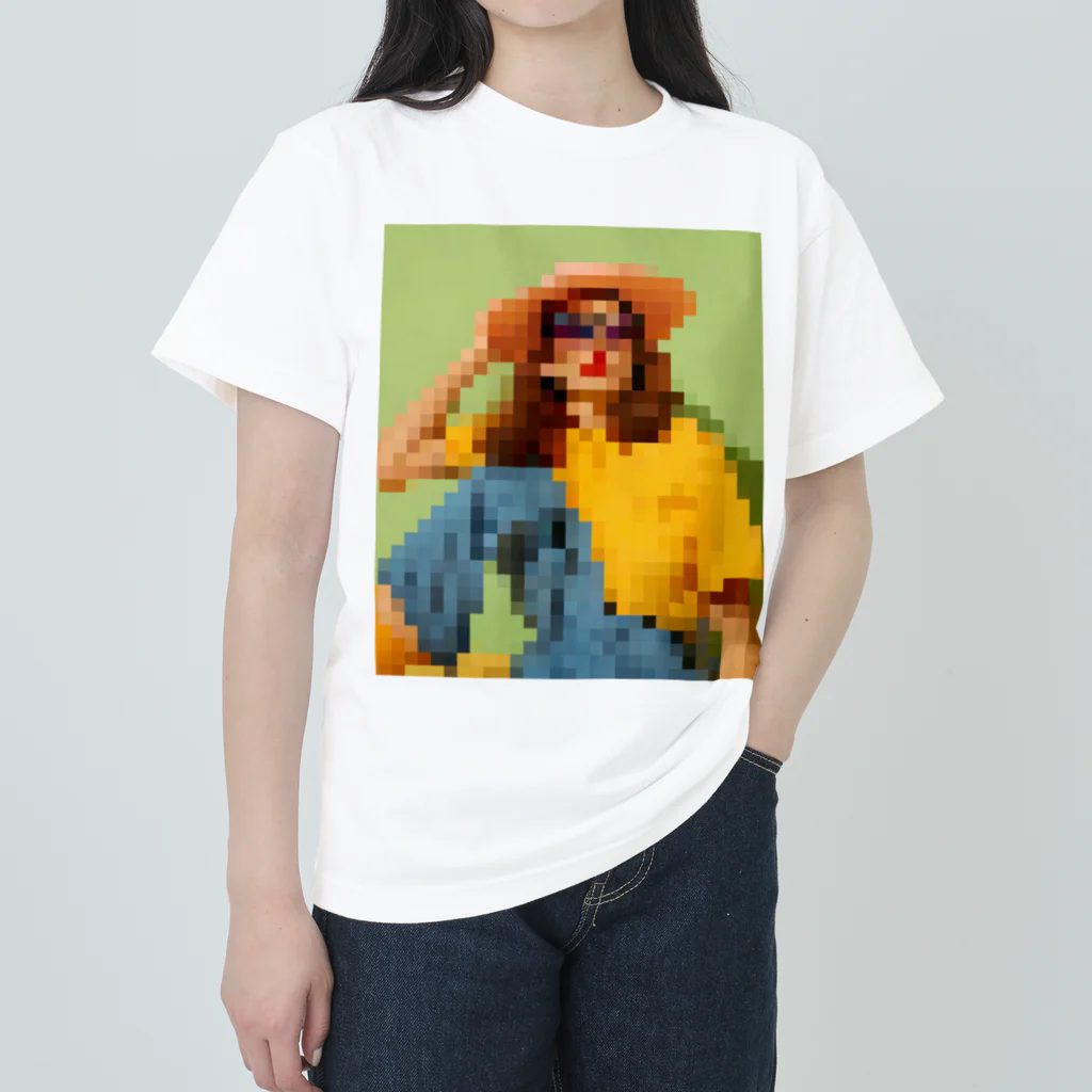 Unique Existenceのart woman mosaic Heavyweight T-Shirt