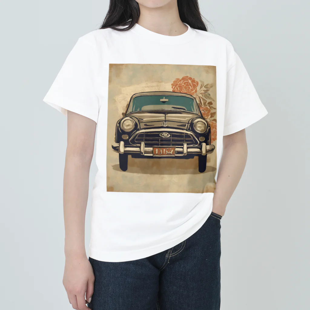 Unique ExistenceのVintage car2 Heavyweight T-Shirt