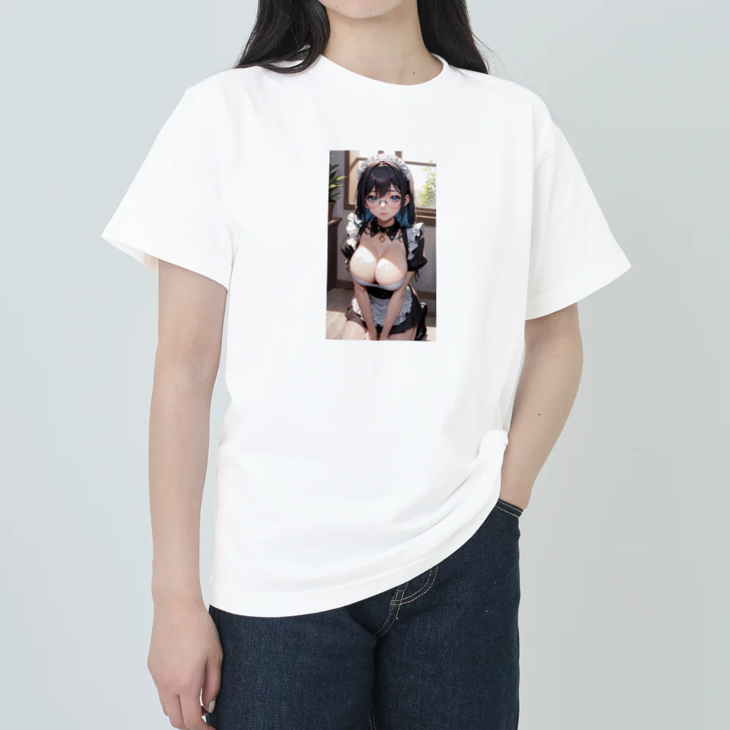 美少女学院の黒髪美少女　美鈴ちゃん　メイド Heavyweight T-Shirt
