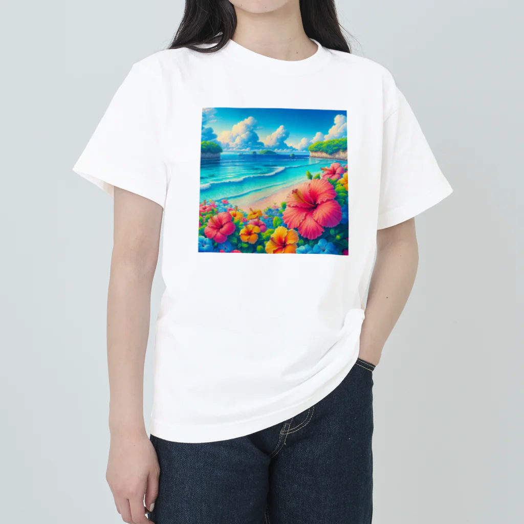 日本の風景 COOL JAPANの日本の風景:沖縄の海でゆんたく、Japanese scenery: Relaxing on the sea in Okinawa Heavyweight T-Shirt