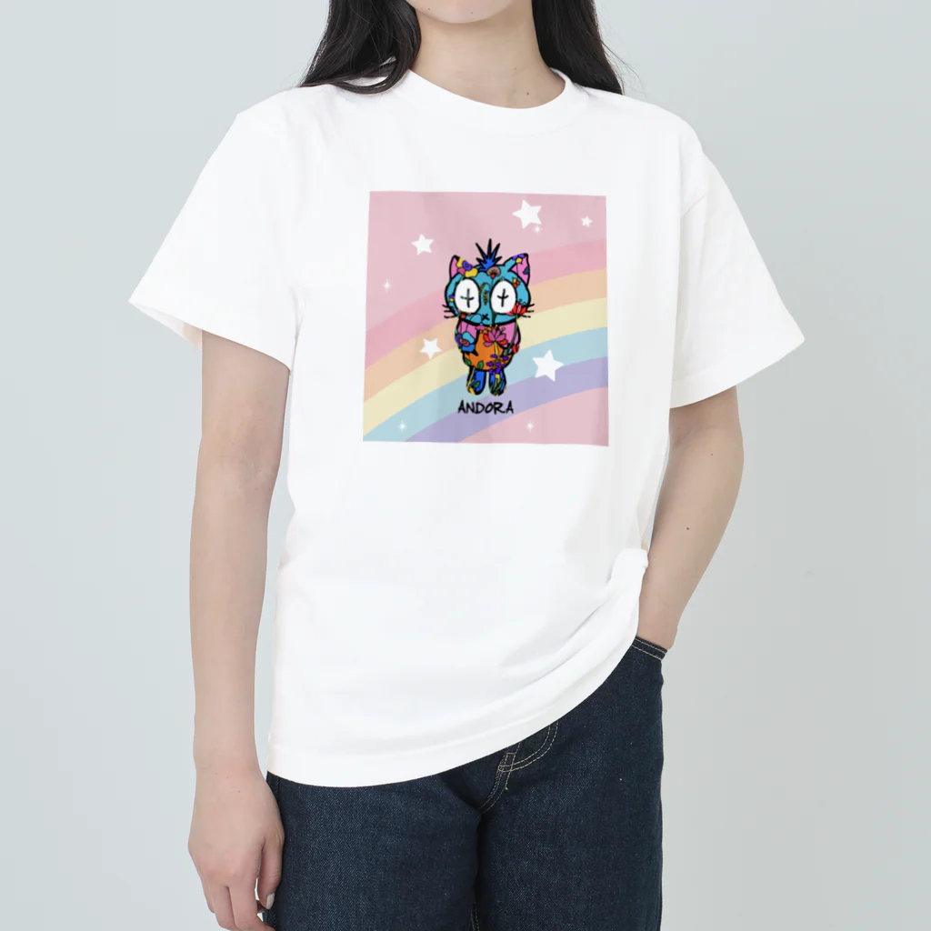 ANDORAの虹色トロピカル ヘビーウェイトTシャツ