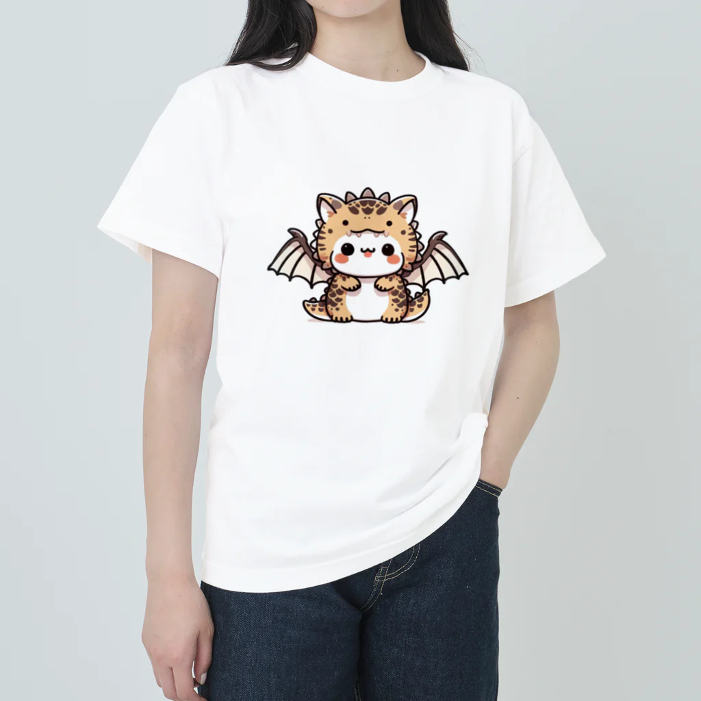 ドラにゃん🐾の豆ドラニャン Heavyweight T-Shirt