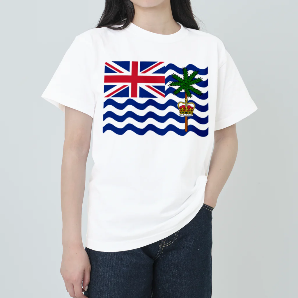 お絵かき屋さんのイギリス領インド洋地域の旗 ヘビーウェイトTシャツ