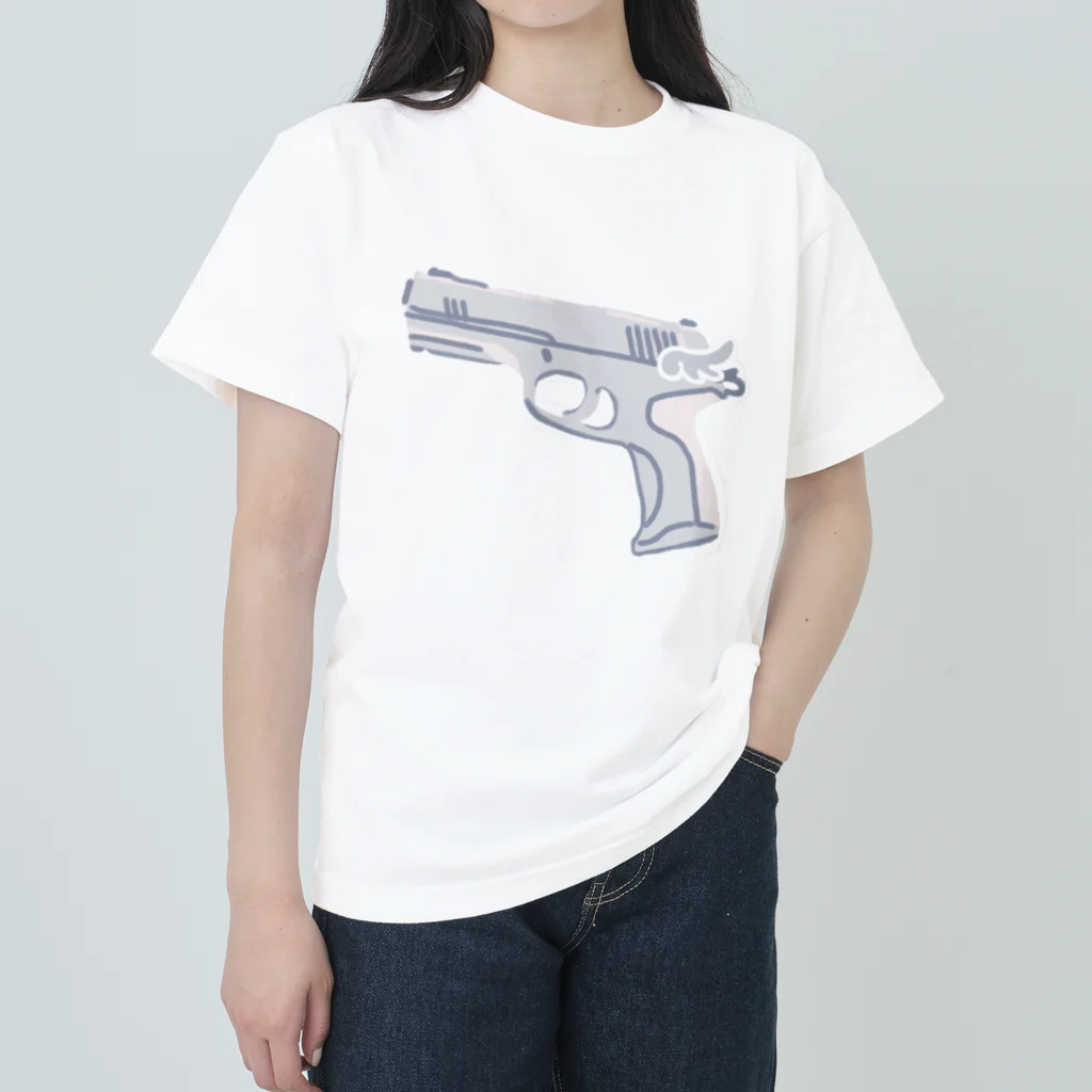 ふわぽこにゃんにゃんSHOP☁️🫧SUZURI支店のばんばんばん♪ゆめかわミニ銃 Heavyweight T-Shirt