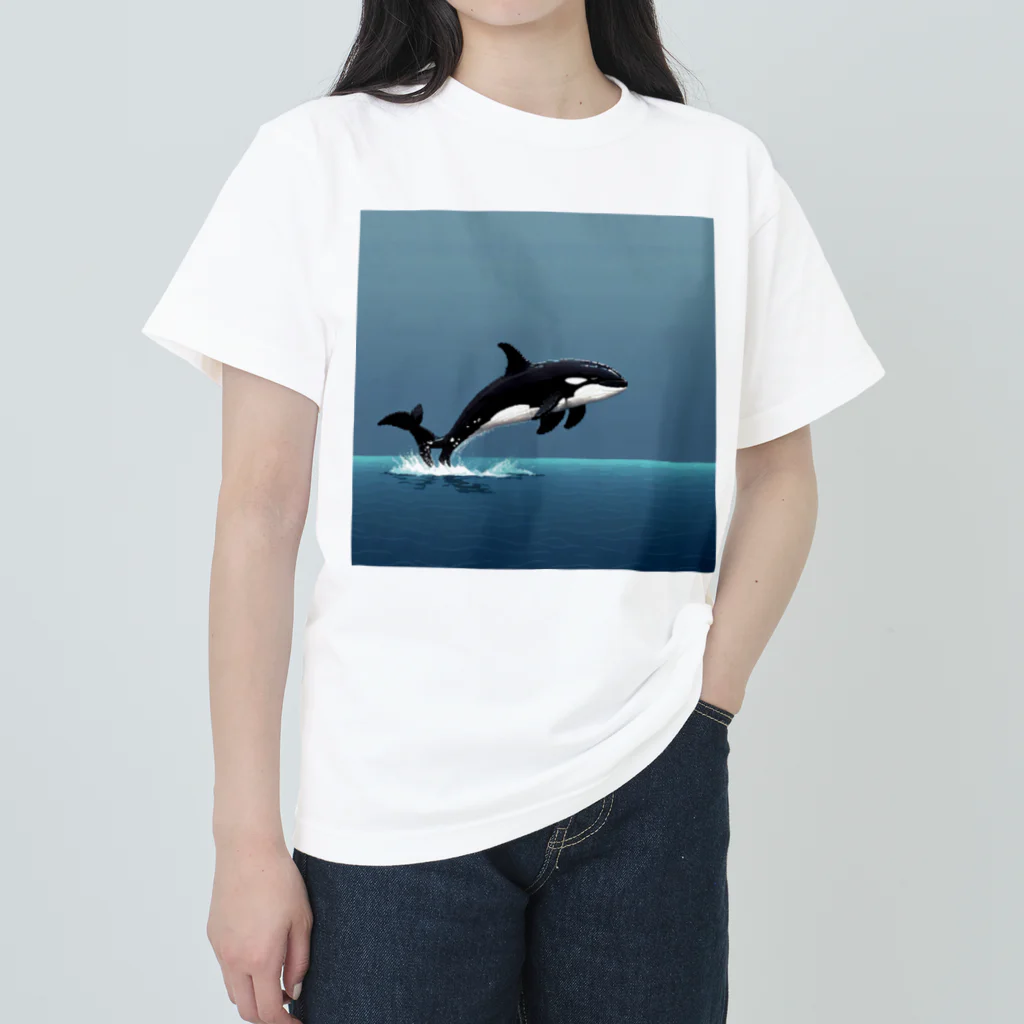 asuto_20のドット絵のシャチ Heavyweight T-Shirt