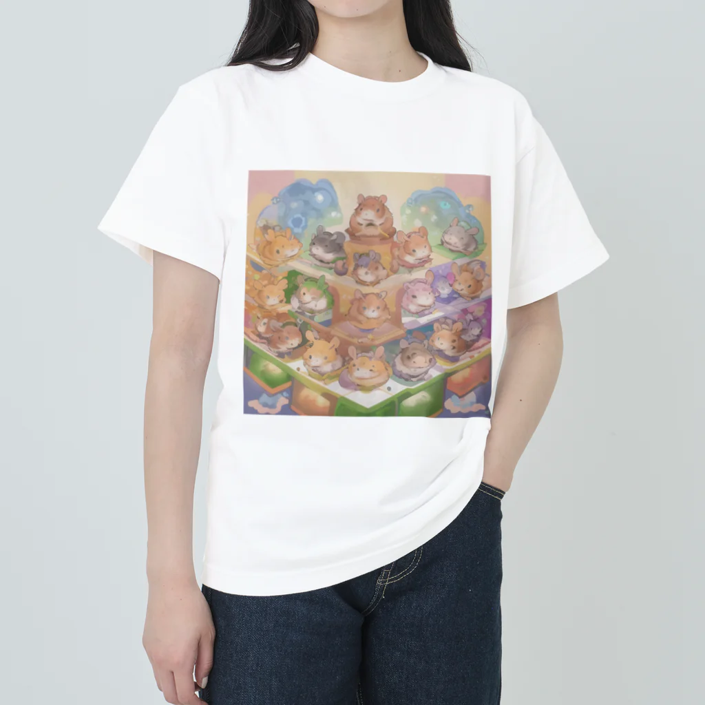 Ninelieのハムスターたち ヘビーウェイトTシャツ