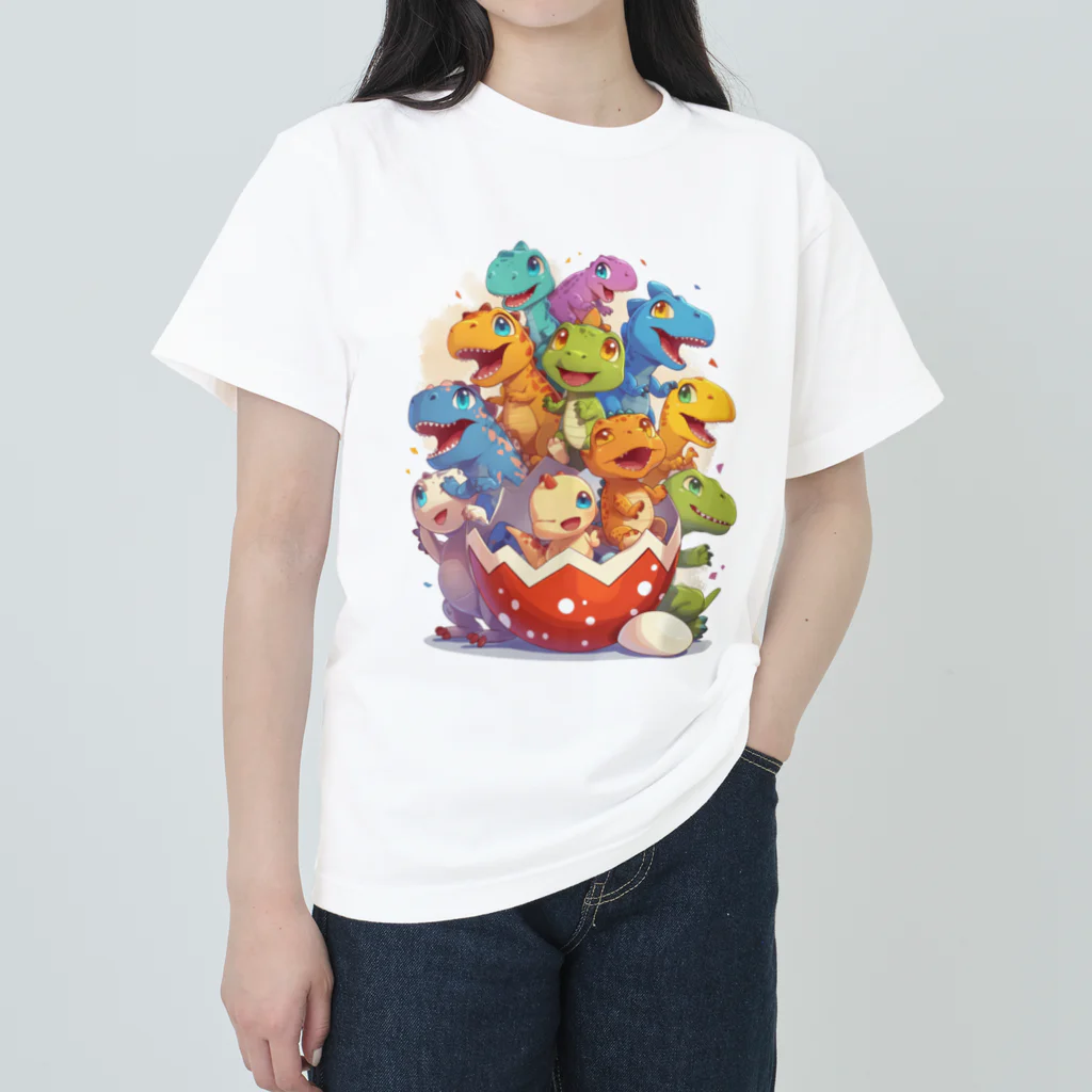 AQUAMETAVERSEの卵から恐竜　なでしこ1478 ヘビーウェイトTシャツ