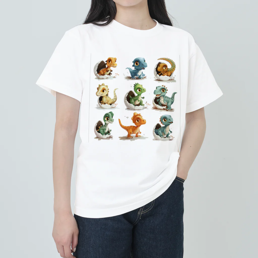 AQUAMETAVERSEの恐竜勢揃い　なでしこ1478 ヘビーウェイトTシャツ