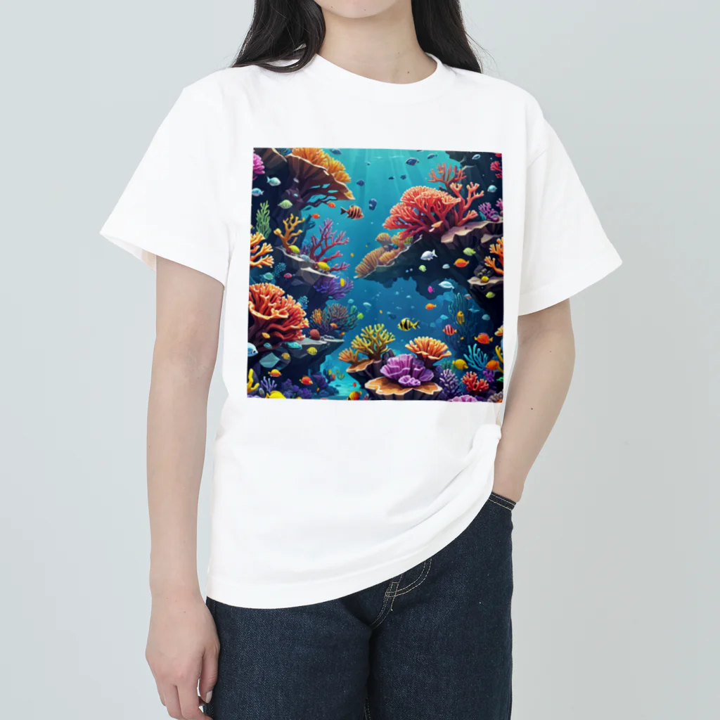 asuto_20のローポリ風サンゴ Heavyweight T-Shirt