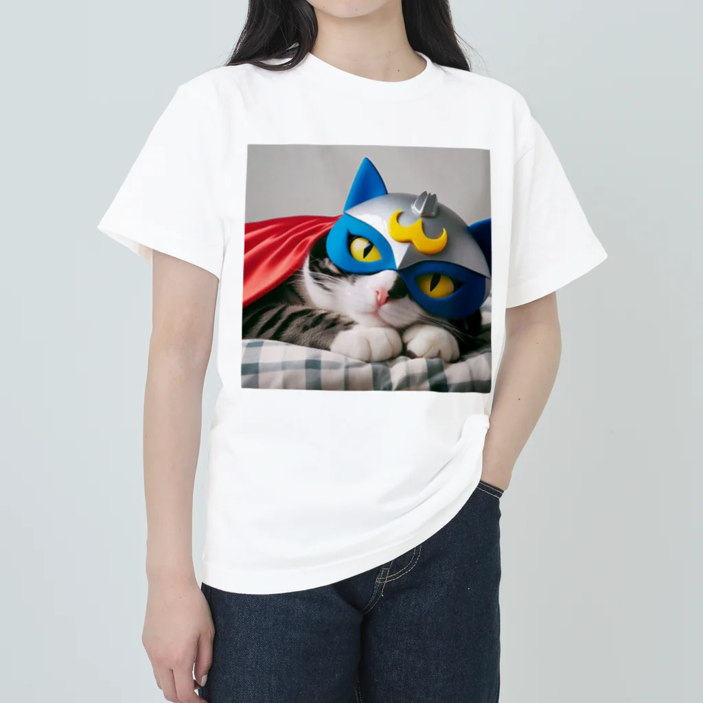 Ito-Yayoiのネコ仮面ニャンダーの「おやすみ」 Heavyweight T-Shirt