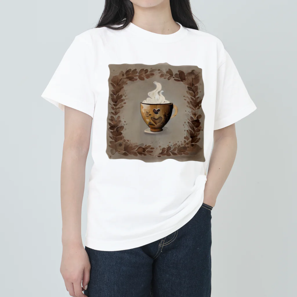 leisurely_lifeのA richly decorated coffee-inspired T-shirt design Heavyweight T-Shirt