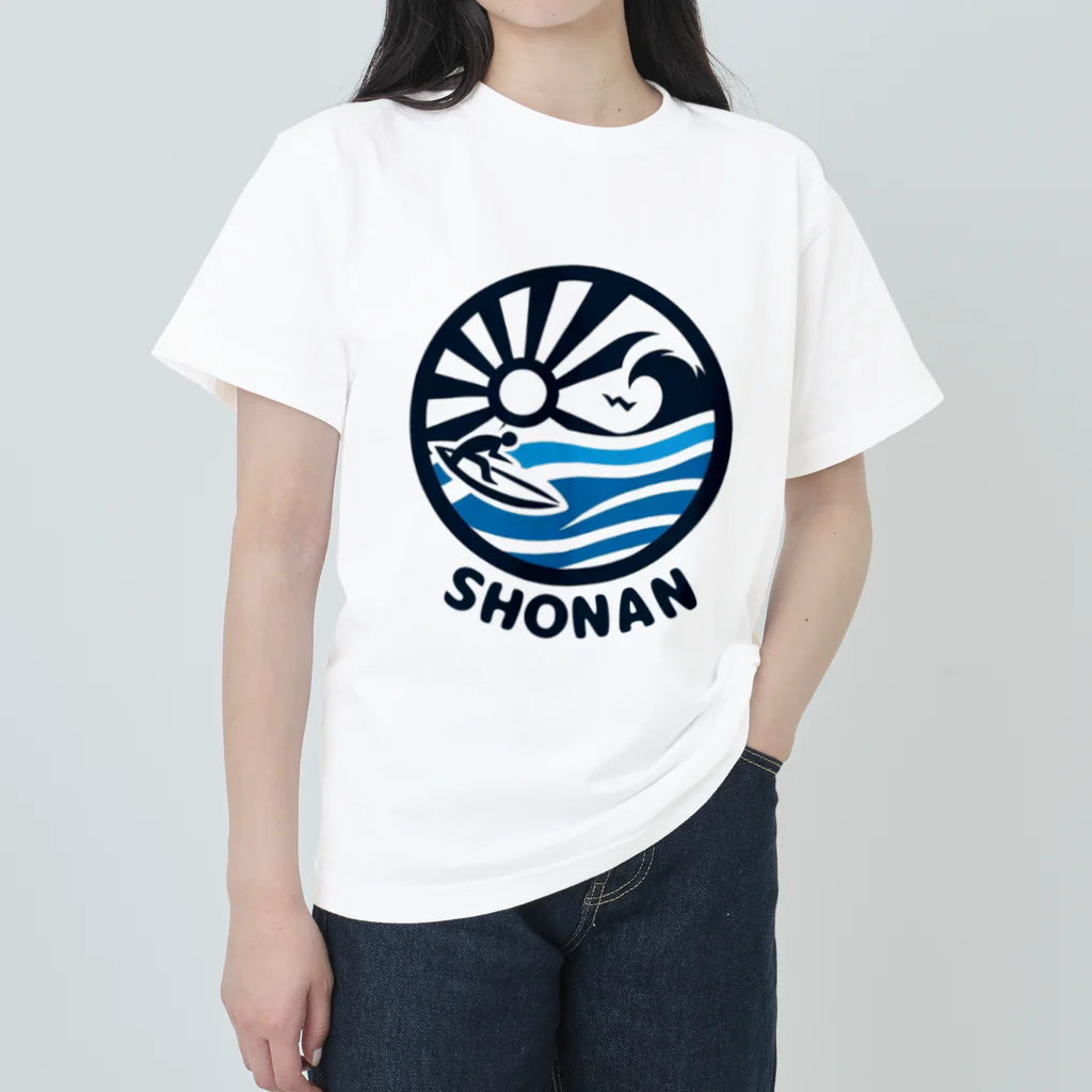 マツタケタケヲの湘南_サーフィン ヘビーウェイトTシャツ