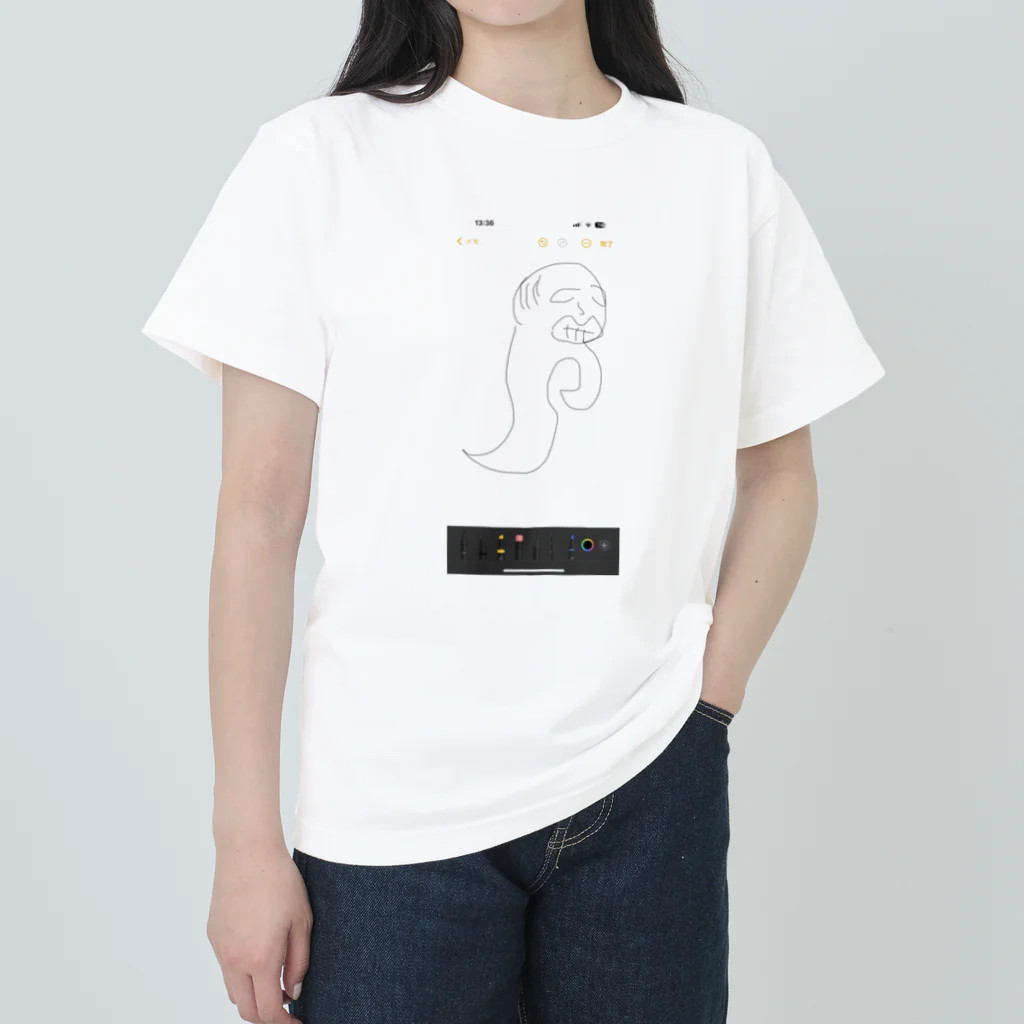 🧠→ちゃんの60代手前でおっちんだ女性 ヘビーウェイトTシャツ