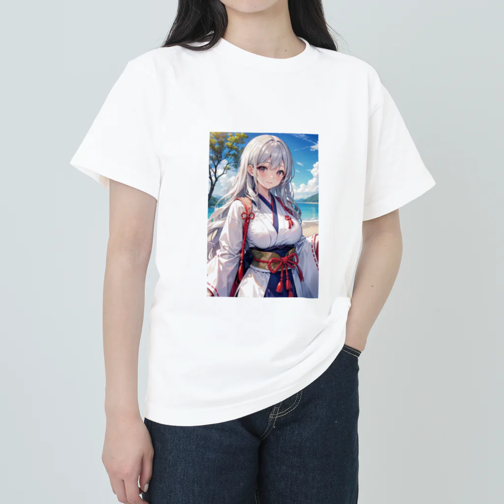 巫女スタぐらむの母性溢れる巫女 ヘビーウェイトTシャツ