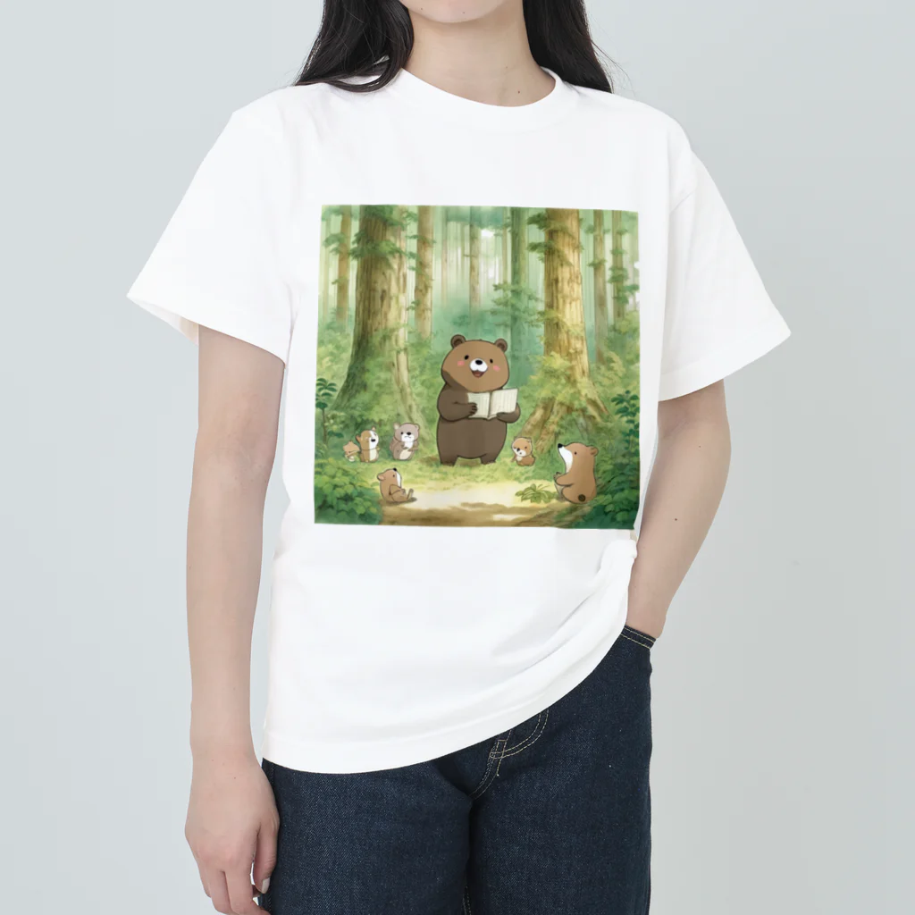 ネコマニアマニア。のゆるカワXLクマさん ヘビーウェイトTシャツ