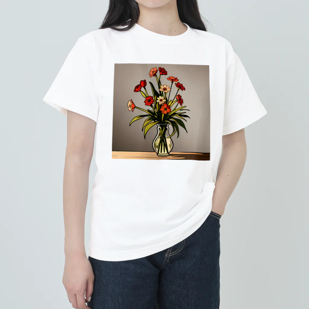 samenoa81の花瓶と花 ヘビーウェイトTシャツ