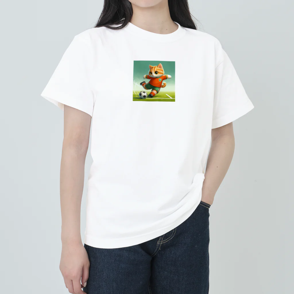 ketapapaのサッカーねこ Heavyweight T-Shirt