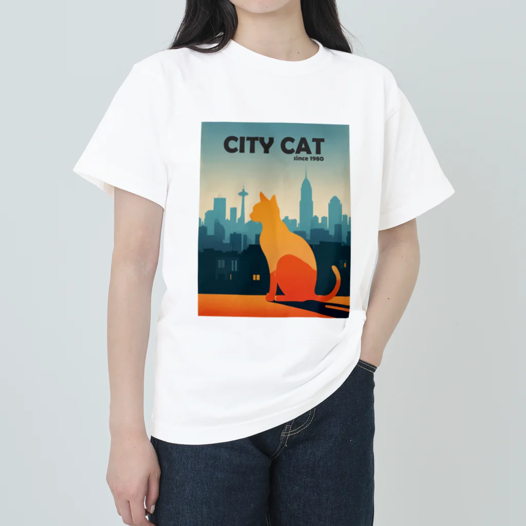 ヒロワークスのシティーキャット🐈🐈🐈 ヘビーウェイトTシャツ