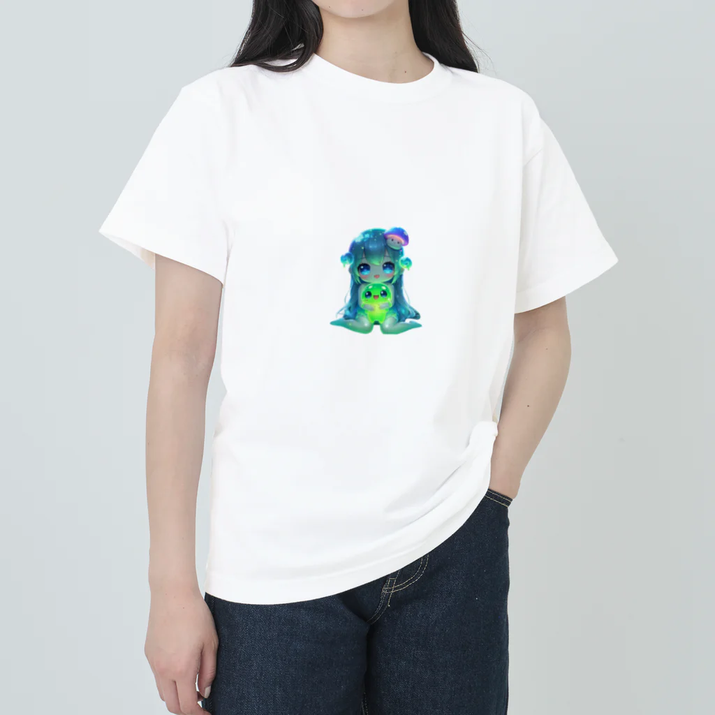 surasuramusumeのスライム娘「みどりちゃん」 ヘビーウェイトTシャツ