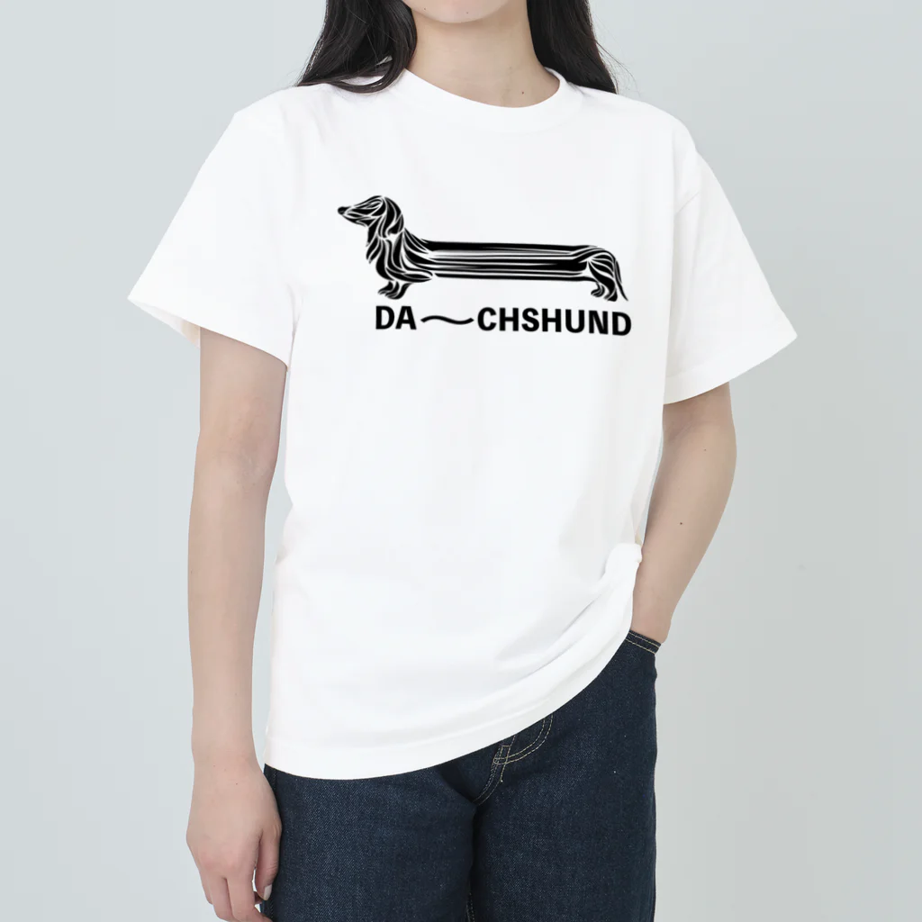 chicodeza by suzuriのダーーーークスフンド ヘビーウェイトTシャツ