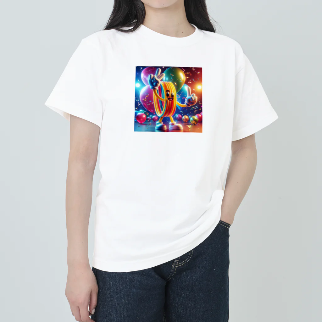 らばーばんどすとあの人型輪ゴム【イラスト風】 ヘビーウェイトTシャツ