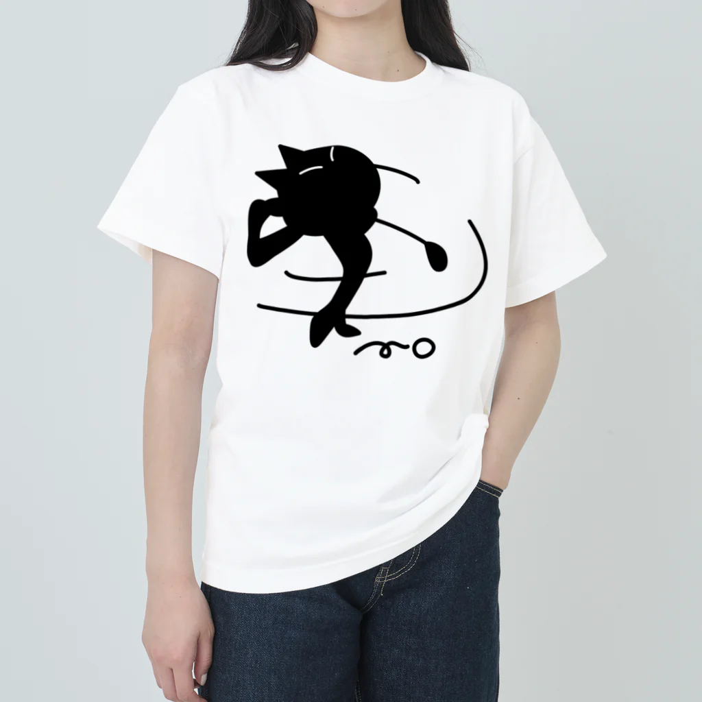 B-catのゴルフ猫 ヘビーウェイトTシャツ