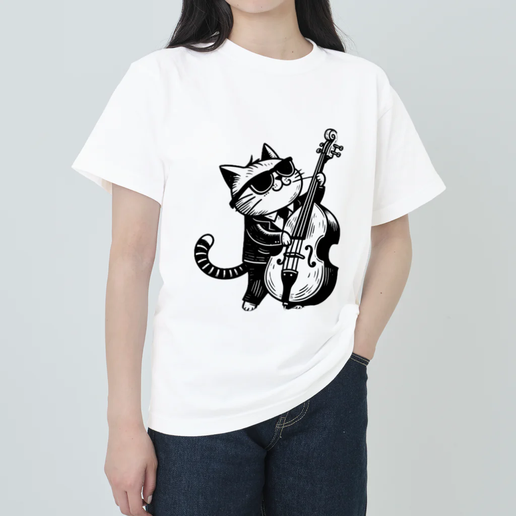 age3mのベーシストキャット ヘビーウェイトTシャツ