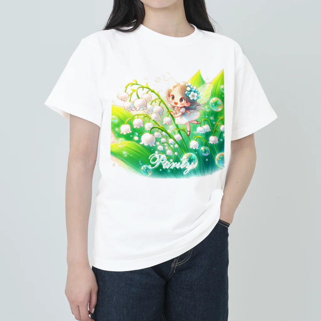 huwari-hanaakariのすずらんと妖精 ヘビーウェイトTシャツ