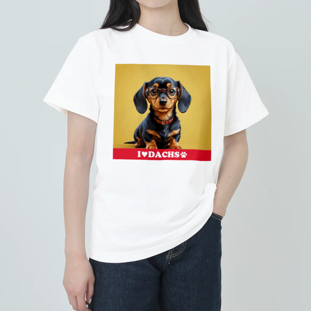 Design.DachsのI LOVE DACHS_02 Heavyweight T-Shirt