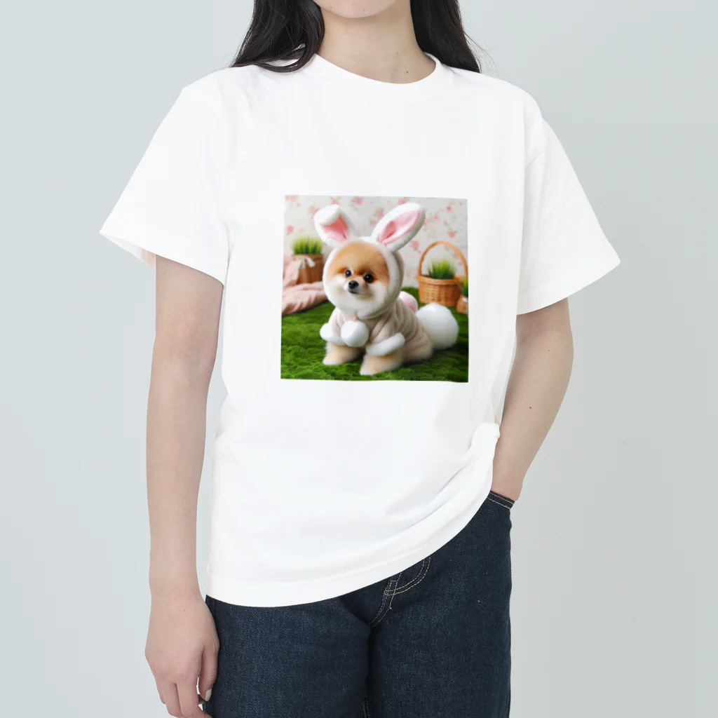 meg_milkのポメちゃん ヘビーウェイトTシャツ