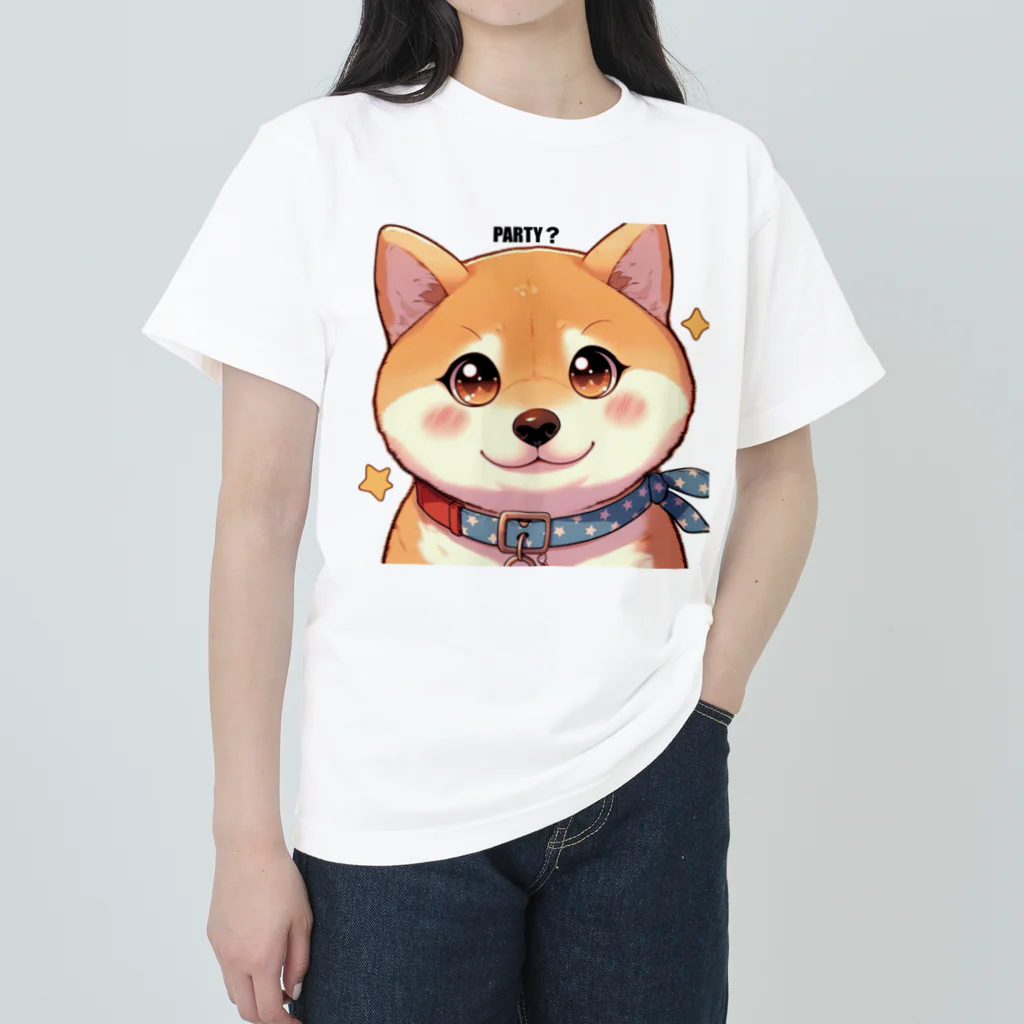 ichigo15の時間のパーティー柴犬 ヘビーウェイトTシャツ