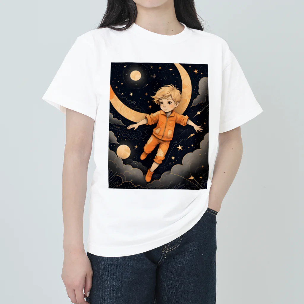 AI Fantasy Art Shopのnight adventure① ヘビーウェイトTシャツ