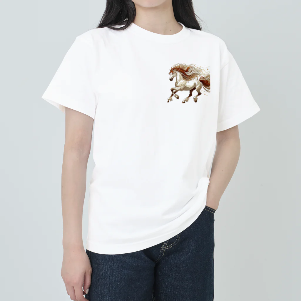 GDWEEDの赤のたてがみ ヘビーウェイトTシャツ