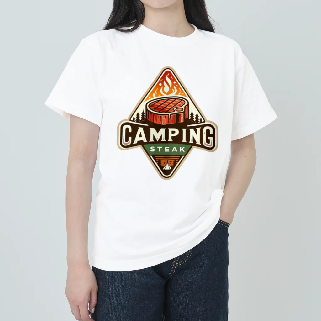 Camping Steak（キャンピング・ステーキ）のCamping Steak（キャンピング・ステーキ）06ステーキ菱形 Heavyweight T-Shirt