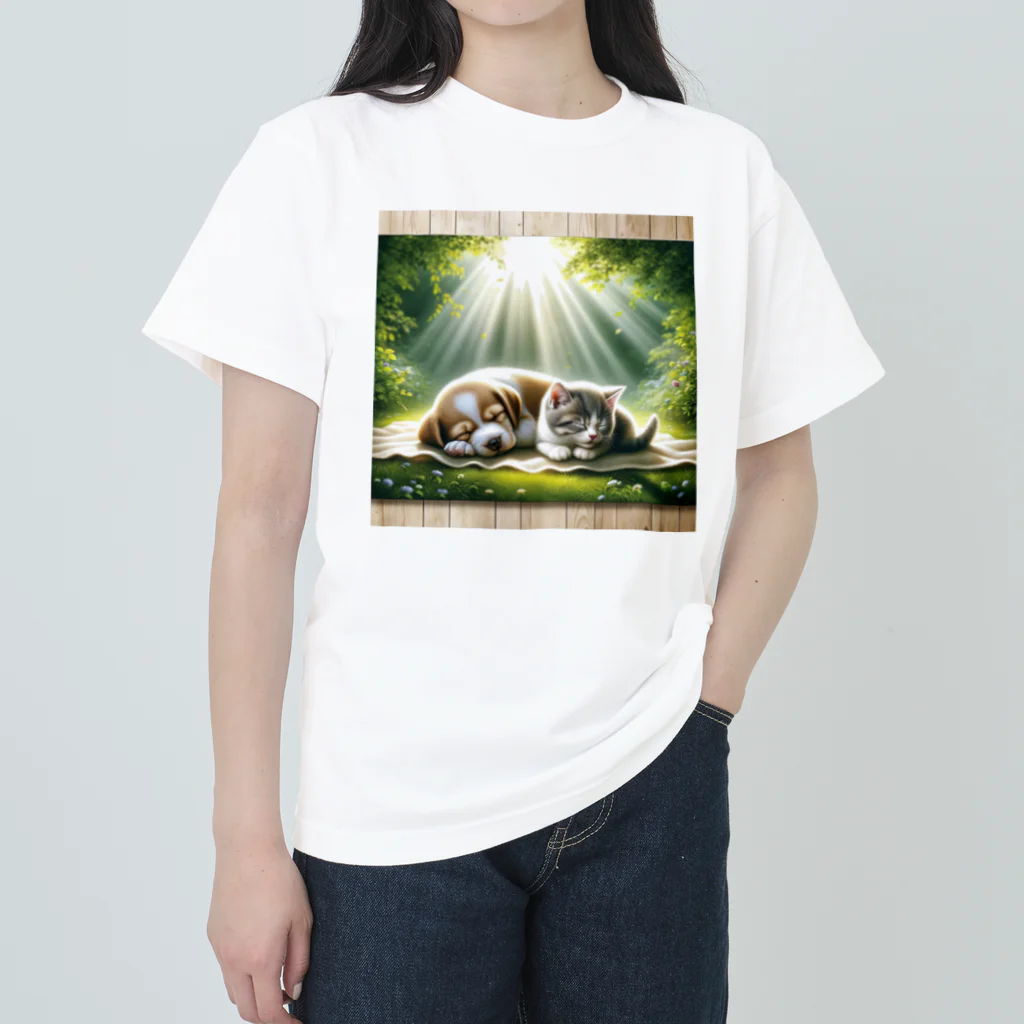 亀蘭タマムシの木漏れ日・すやすや Heavyweight T-Shirt