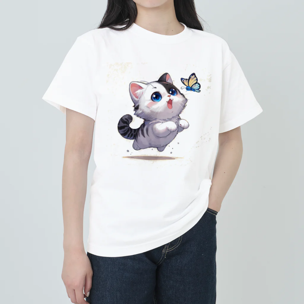 yos-1292583のねこニコばん Heavyweight T-Shirt