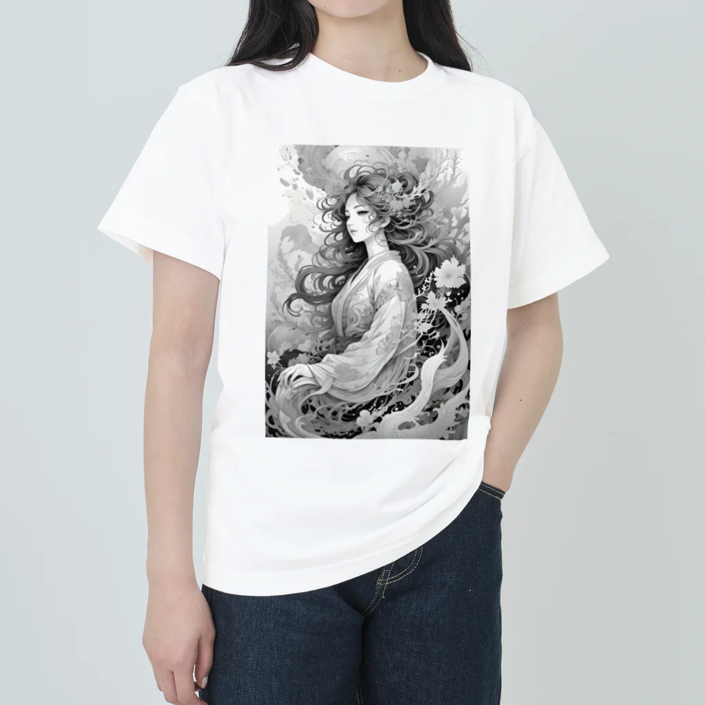 AI Fantasy Art ShopのIn the swirling world⑦ ヘビーウェイトTシャツ