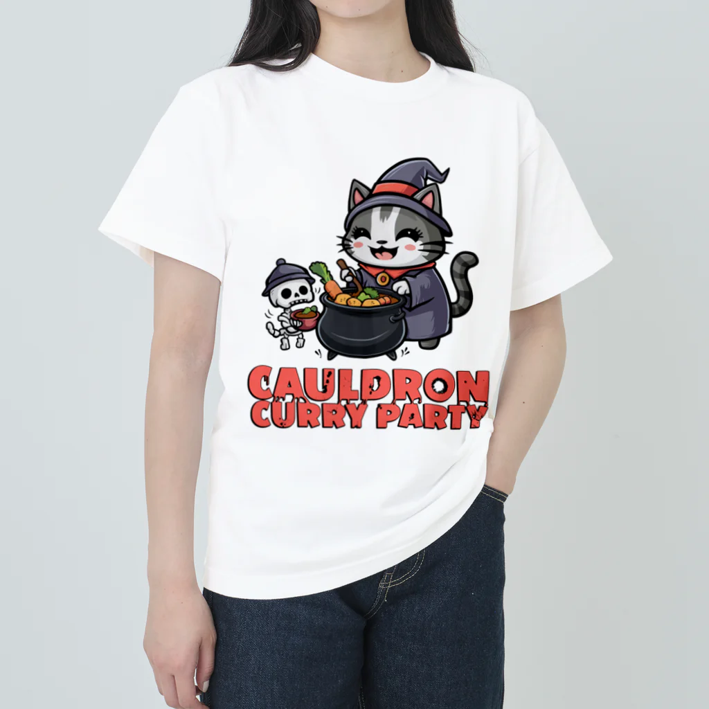 Stylo Tee Shopのネクロマンサーのネコさんのカレーパーティー Heavyweight T-Shirt