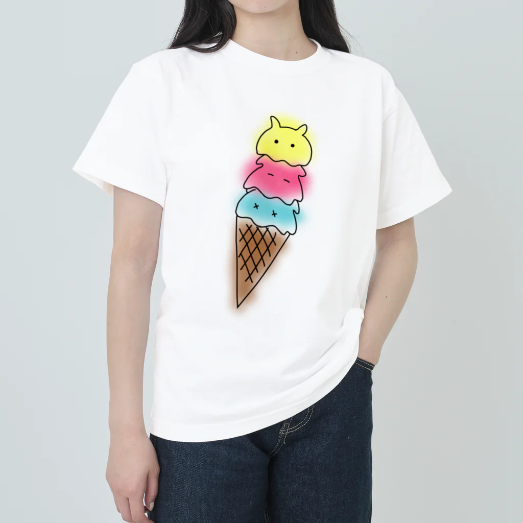 yuruchara_creatureの今にも溶けそうなアイス Heavyweight T-Shirt