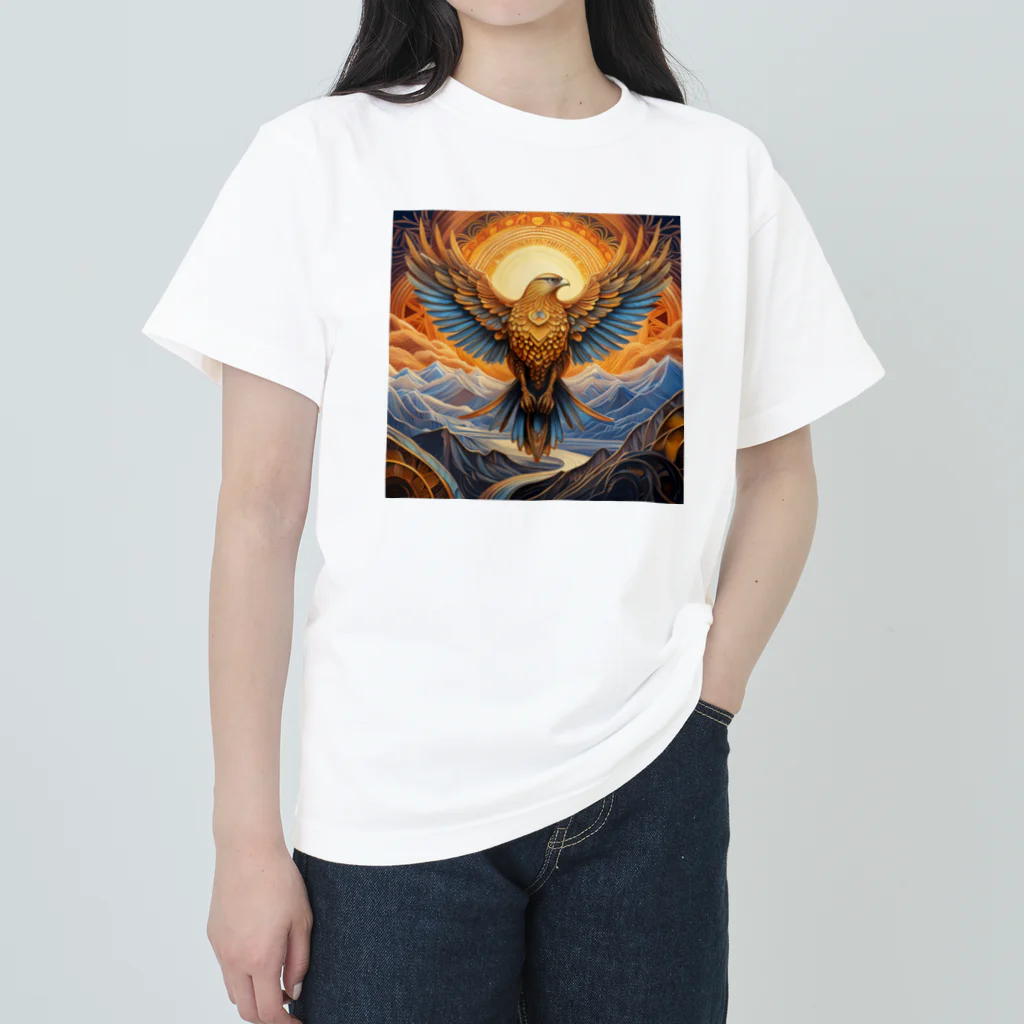 タカヤマ・サイトの神々しい鷹・シンボルマーク2 Heavyweight T-Shirt