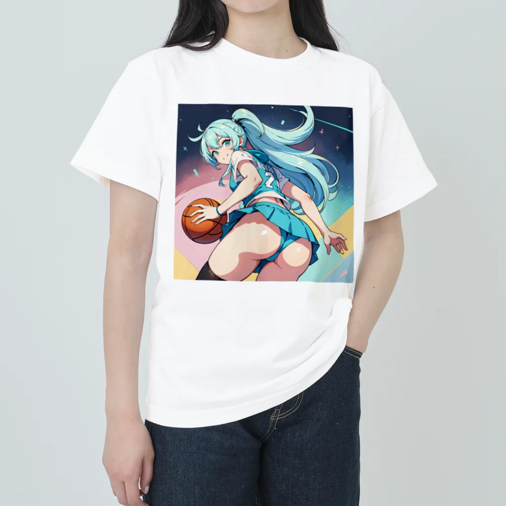 yozoraniyumeoの魔法バスケ少女 ヘビーウェイトTシャツ