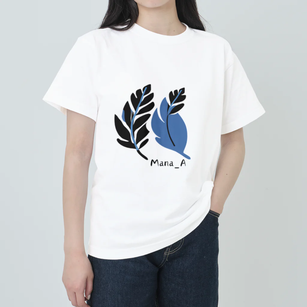 Mana Aのカラフル熱帯植物 ヘビーウェイトTシャツ