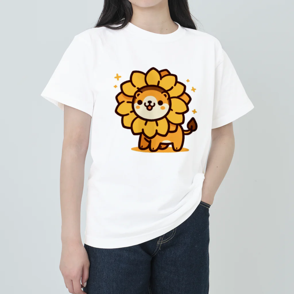 Mizのゆるハウスの向日葵になったライオン Heavyweight T-Shirt