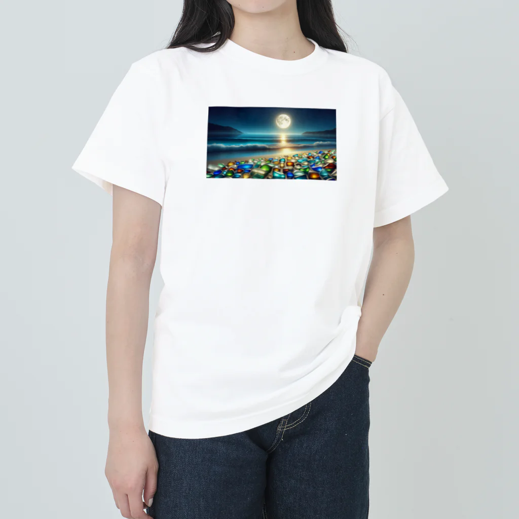 yunakiziの夜に輝くシーガラス Heavyweight T-Shirt